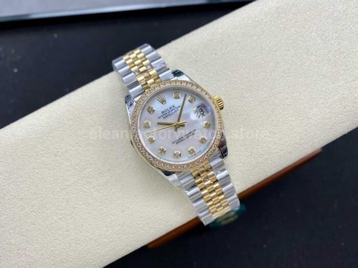 GS Factory Rolex Datejust 278383RBR-0028 31MM Diamond Bezel Half Gold Diamond Mop White Mother Of Pearl Dial Jubilee - Image 4