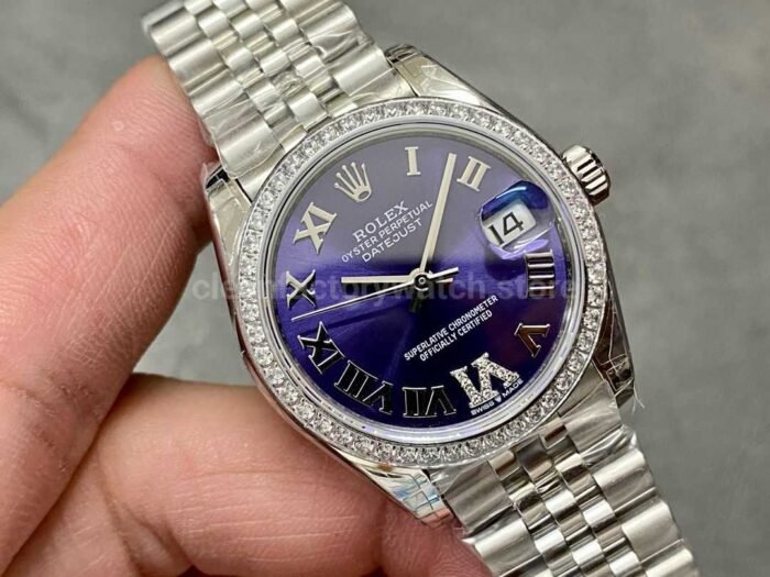 GS Factory Rolex Datejust 278384RBR-0030 31MM Diamond Bezel Roman Number&Diamond Aubergine Purple Dial Jubilee - Image 2