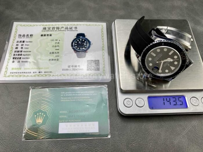 IPK Factory Rolex Yacht Master 226659 0002 42mm Platinum Rubber Strap Black Dial 5 Super Clone Watch,Clean Factory Watch