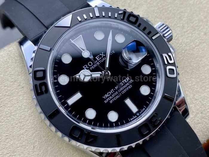 IPK Factory Rolex Yacht Master 226659 0002 42mm Platinum Rubber Strap Black Dial 6 Super Clone Watch,Clean Factory Watch