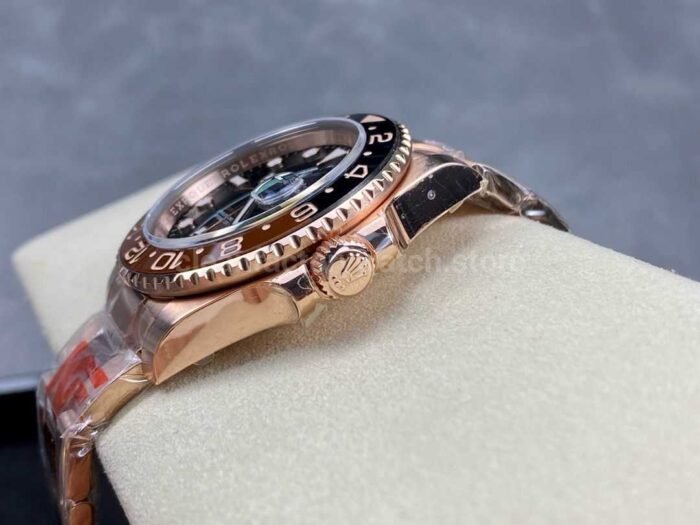 KF Factory Rolex GMT Master II 126715CHNR 40mm Full Rose Gold Black Dial 3 Super Clone Watch,Clean Factory Watch