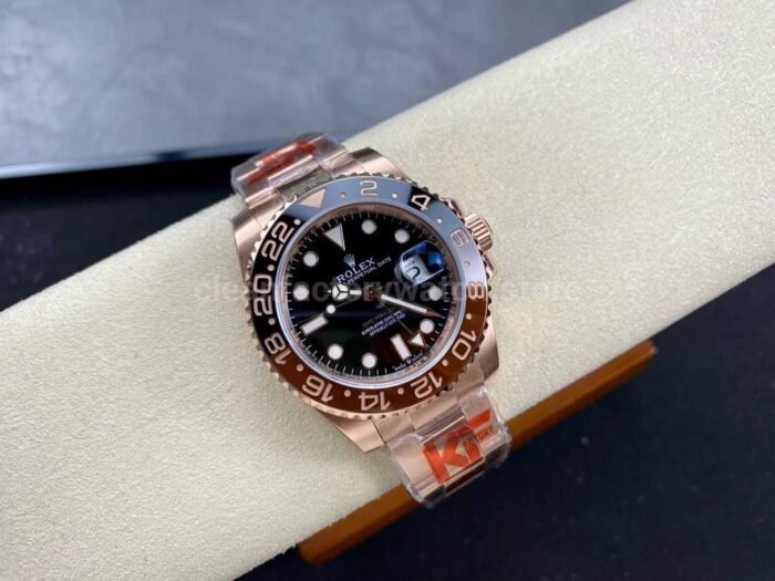 KF Factory Rolex GMT Master II 126715CHNR 40mm Full Rose Gold Black Dial 6 Super Clone Watch,Clean Factory Watch