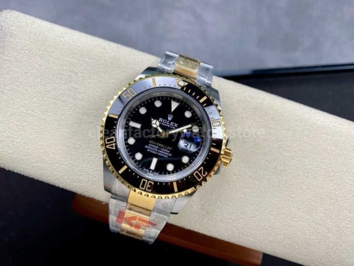 KF Factory Rolex Sea Dweller 126603 43mm Half Gold Black Dial 3 Super Clone Watch,Clean Factory Watch