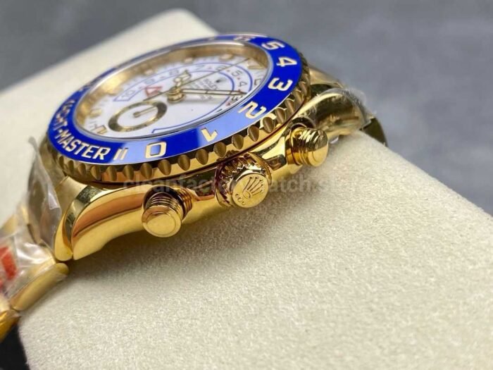 KF Factory Rolex Yacht Master II 116688 0002 44mm Full Gold White Dial 5 Super Clone Watch,Clean Factory Watch