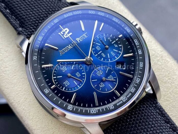 OMF Factory Audemars Piguet Code 11.59 26393BCOOA002KB01 41mm Steel Canvas Strap Blue Dial 6 Super Clone Watch,Clean Factory Watch