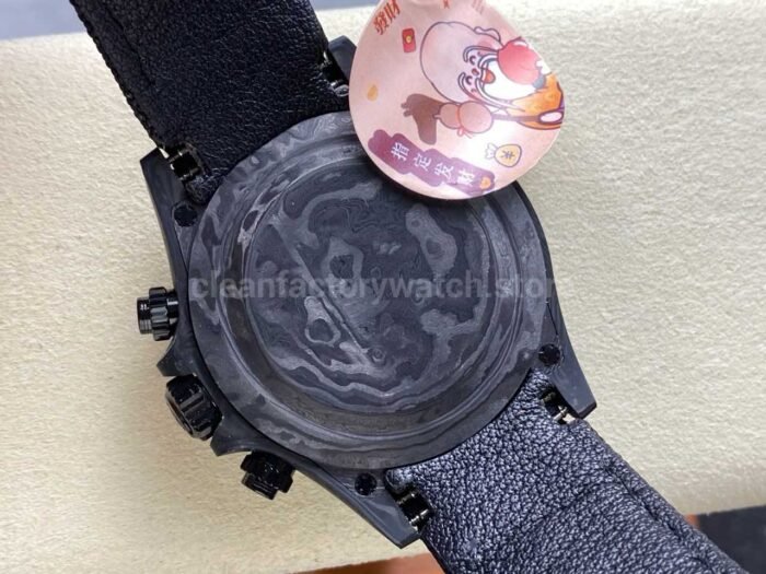 PPM Factory Rolex Daytona Modified 116500 Carbon Fiber Calf Skin Strap Moissanite Mother Of Pearl Dial - Image 7
