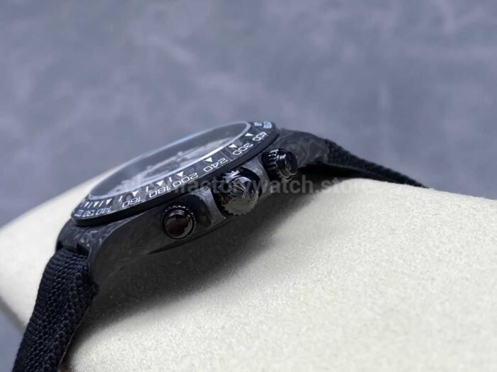 PPM Factory Rolex Daytona Modified Carbon Fiber Calf Skin Strap Real Meteorite Dial 7 Super Clone Watch,Clean Factory Watch