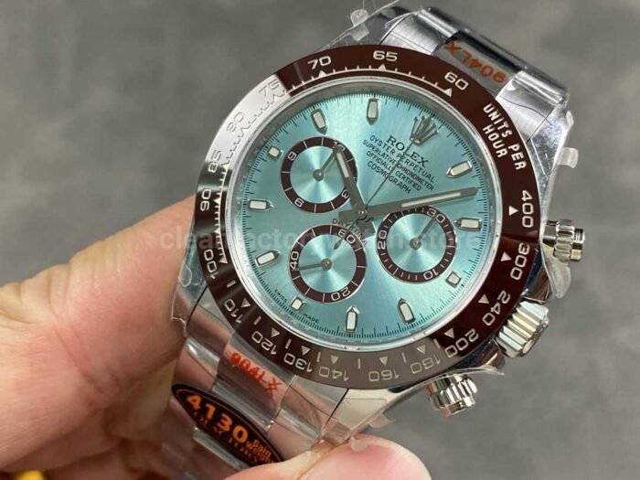 QF Factory CounterWeight Rolex Daytona 116506 0001 40mm Full Platinum Ice Blue Dial 6 Super Clone Watch,Clean Factory Watch