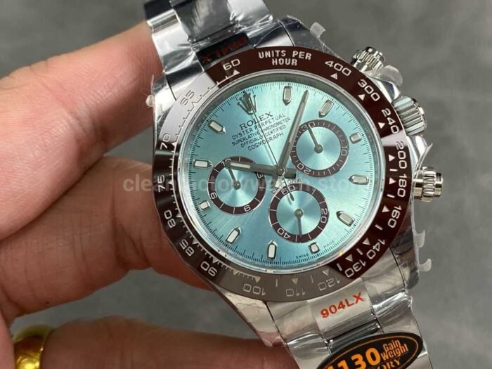 QF Factory CounterWeight Rolex Daytona 116506 0001 40mm Full Platinum Ice Blue Dial 7 Super Clone Watch,Clean Factory Watch