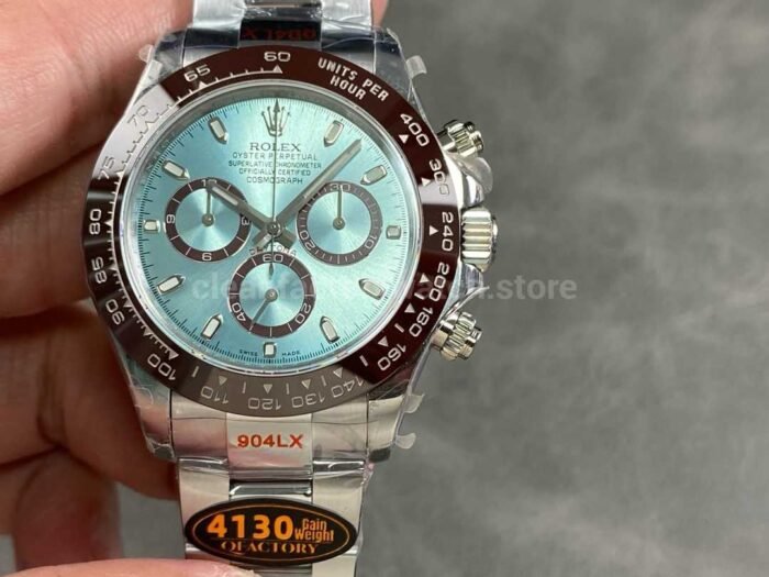 QF Factory CounterWeight Rolex Daytona 116506 0001 40mm Full Platinum Ice Blue Dial 8 Super Clone Watch,Clean Factory Watch