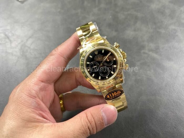 QF Factory CounterWeight Rolex Daytona 116508 0004 40mm Full Yellow Gold Black Dial 4 Super Clone Watch,Clean Factory Watch