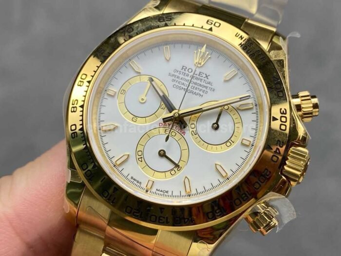 QF Factory CounterWeight Rolex Daytona 126508-0001 40mm Full Yellow Gold White Dial - Image 3