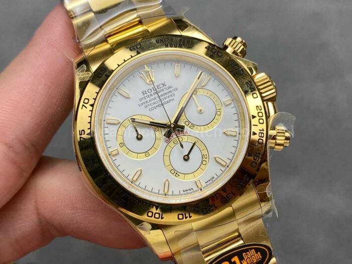 QF Factory CounterWeight Rolex Daytona 126508-0001 40mm Full Yellow Gold White Dial - Image 2