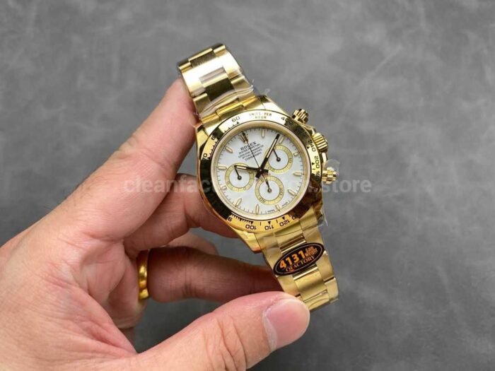 QF Factory CounterWeight Rolex Daytona 126508-0001 40mm Full Yellow Gold White Dial - Image 4
