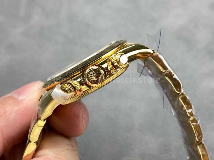 QF Factory CounterWeight Rolex Daytona 126508 0004 40mm Full Yellow Gold Black Dial 1 Super Clone Watch,Clean Factory Watch