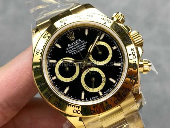 QF Factory CounterWeight Rolex Daytona 126508 0004 40mm Full Yellow Gold Black Dial 5 Super Clone Watch,Clean Factory Watch