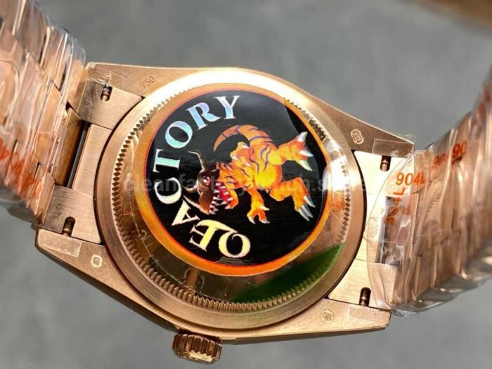 QF Factory Counterweight Rolex Day Date 128235 0037 36mm Full Rose Gold 3 Super Clone Watch,Clean Factory Watch