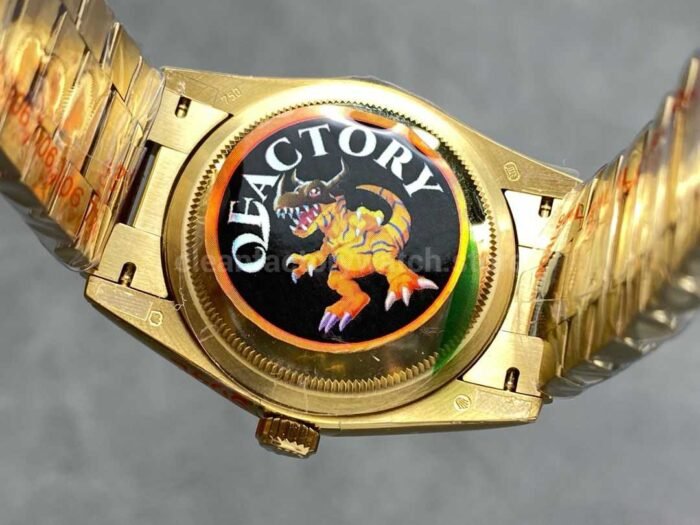 QF Factory Counterweight Rolex Day-Date 128235 36mm Full Yellow Gold ，Gold Dial - Image 7