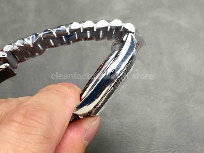 QF Factory Counterweight Rolex Day Date 128236 0009 36mm Full 904L Baguette Diamond Ic 9 Super Clone Watch,Clean Factory Watch
