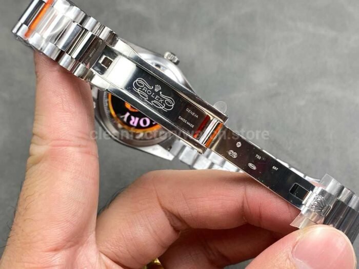 QF Factory Counterweight Rolex Day Date 128236 0018 36mm Full 904L Roman Numerals Ice Bl 4 Super Clone Watch,Clean Factory Watch