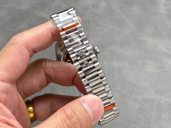 QF Factory Counterweight Rolex Day Date 128239 0059 36mm Full 904L Roman Numerals White Dia 9 Super Clone Watch,Clean Factory Watch