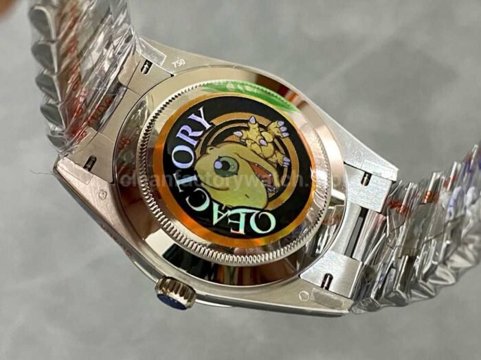 QF Factory Counterweight Rolex Day Date 228239 0033 40mm Full White Gold Roman Numera 3 Super Clone Watch,Clean Factory Watch