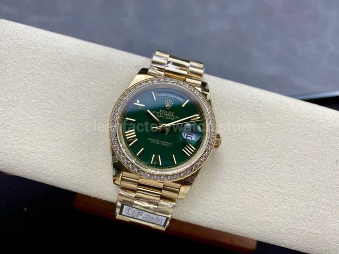 QF Factory Counterweight Rolex Day Date 228348RBR 0045 40mm Diamond Bezel F 5 Super Clone Watch,Clean Factory Watch