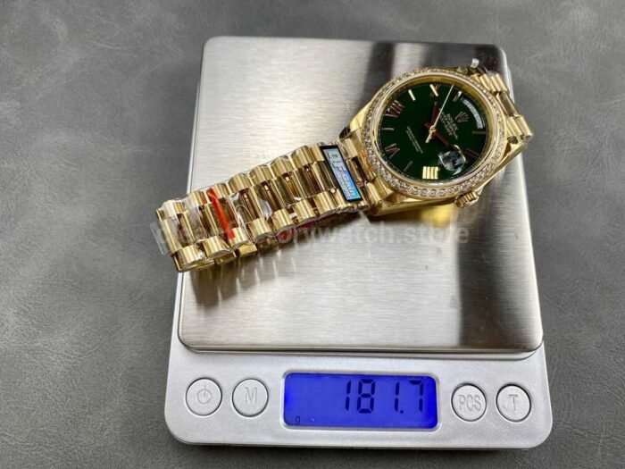 QF Factory Counterweight Rolex Day Date 228348RBR 0045 40mm Diamond Bezel F 7 Super Clone Watch,Clean Factory Watch