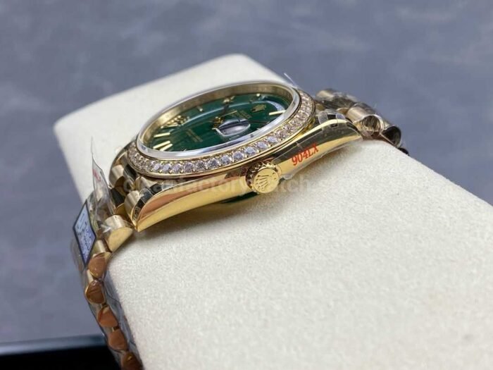 QF Factory Counterweight Rolex Day Date 228348RBR 0045 40mm Diamond Bezel F Super Clone Watch,Clean Factory Watch