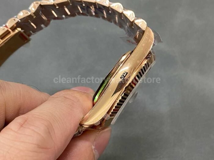 QF Factory Counterweight Rolex Day-Date 238235-0055 40mm Full Rose Gold Roman Number Black Dial - Image 5