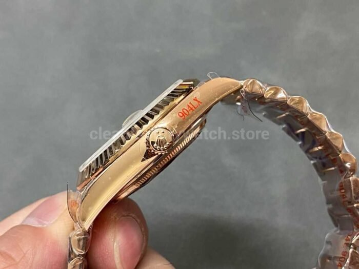 QF Factory Counterweight Rolex Day-Date 238235-0055 40mm Full Rose Gold Roman Number Black Dial - Image 6