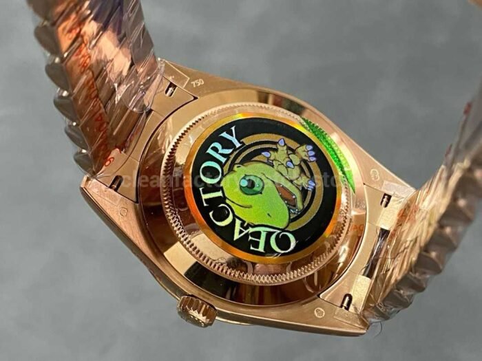 QF Factory Counterweight Rolex Day-Date 238235-0055 40mm Full Rose Gold Roman Number Black Dial - Image 7