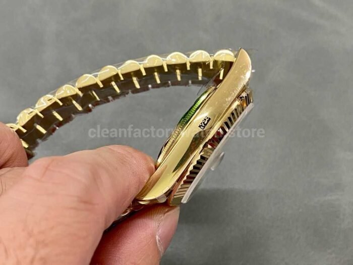 QF Factory Counterweight Rolex Day Date 40 228238 0002 40mm Full Yellow Gold Roman Number 3 Super Clone Watch,Clean Factory Watch