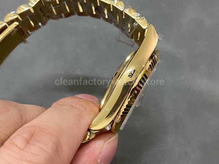 QF Factory Counterweight Rolex Day Date 40 228238 0061 40mm Full Yellow Gold Roman Numb 5 Super Clone Watch,Clean Factory Watch