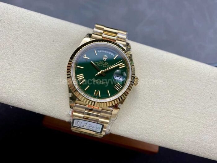 QF Factory Counterweight Rolex Day Date 40 228238 0069 40mm Full Yellow Gold Roman Number Gr 7 Super Clone Watch,Clean Factory Watch