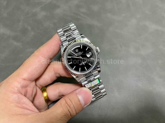 QF Factory Counterweight Rolex Day Date 40 228239 0004 40mm Full White Gold Black Dial 5 Super Clone Watch,Clean Factory Watch