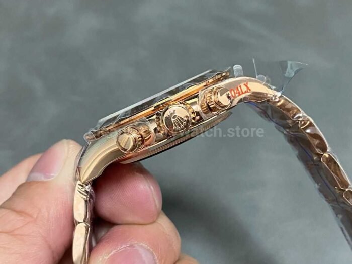 QF Factory Counterweight Rolex Daytona 116505 0014 40mm Full Rose Gold Meteorite Cosmograph S 7 Super Clone Watch,Clean Factory Watch
