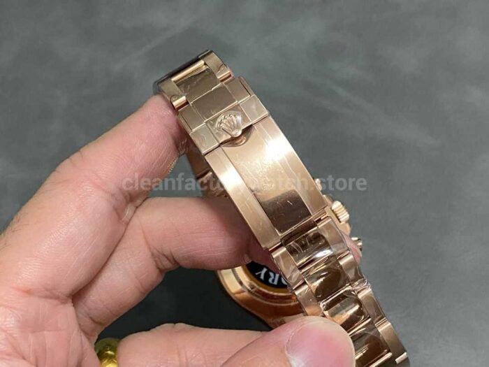 QF Factory Counterweight Rolex Daytona 116505 0014 40mm Full Rose Gold Meteorite Cosmograph S Super Clone Watch,Clean Factory Watch