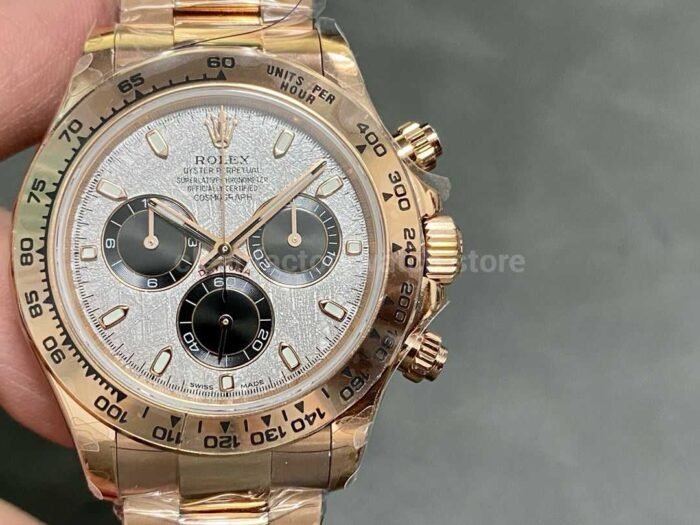 QF Factory Counterweight Rolex Daytona 116505 0014 40mm Full Rose Gold Meteorite Cosmograph S 9 Super Clone Watch,Clean Factory Watch