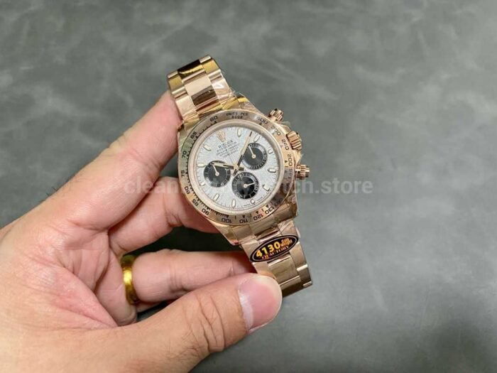 QF Factory Counterweight Rolex Daytona 116505 0014 40mm Full Rose Gold Meteorite Cosmograph Sil 1 Super Clone Watch,Clean Factory Watch