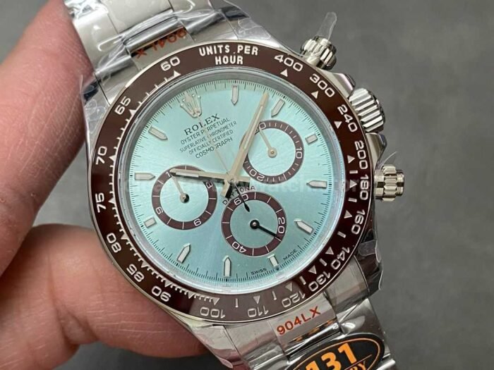 QF Factory Counterweight Rolex Daytona 126506 0001 40mm Full Platinum Sky Blue Dial 1 Super Clone Watch,Clean Factory Watch