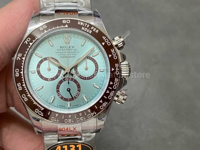 QF Factory Counterweight Rolex Daytona 126506 0001 40mm Full Platinum Sky Blue Dial 6 Super Clone Watch,Clean Factory Watch