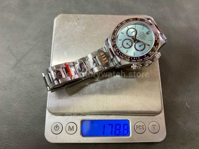 QF Factory Counterweight Rolex Daytona 126506 0001 40mm Full Platinum Sky Blue Dial 7 Super Clone Watch,Clean Factory Watch