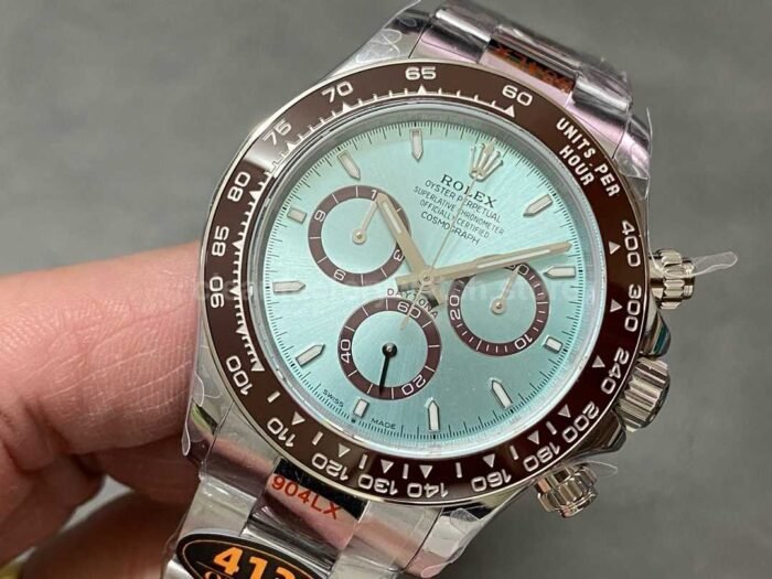 QF Factory Counterweight Rolex Daytona 126506 0001 40mm Full Platinum Sky Blue Dial 8 Super Clone Watch,Clean Factory Watch