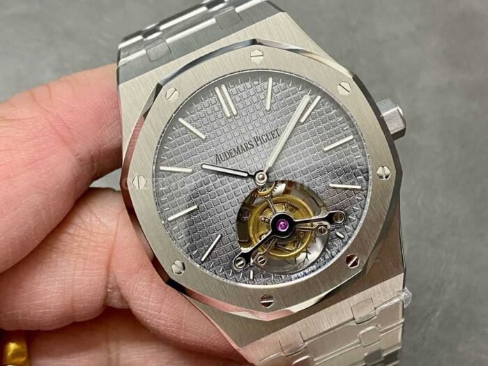 R8 Factory Audemars Piguet Royal Oak Tourbillon 26510PT.OO .1220PT.01 41mm Full Steel Grey Dial 6 Super Clone Watch,Clean Factory Watch