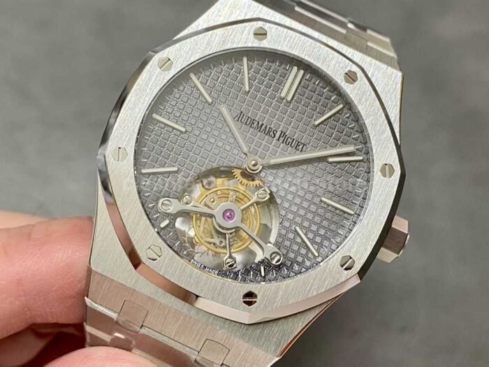 R8 Factory Audemars Piguet Royal Oak Tourbillon 26510PT.OO .1220PT.01 41mm Full Steel Grey Dial 8 Super Clone Watch,Clean Factory Watch