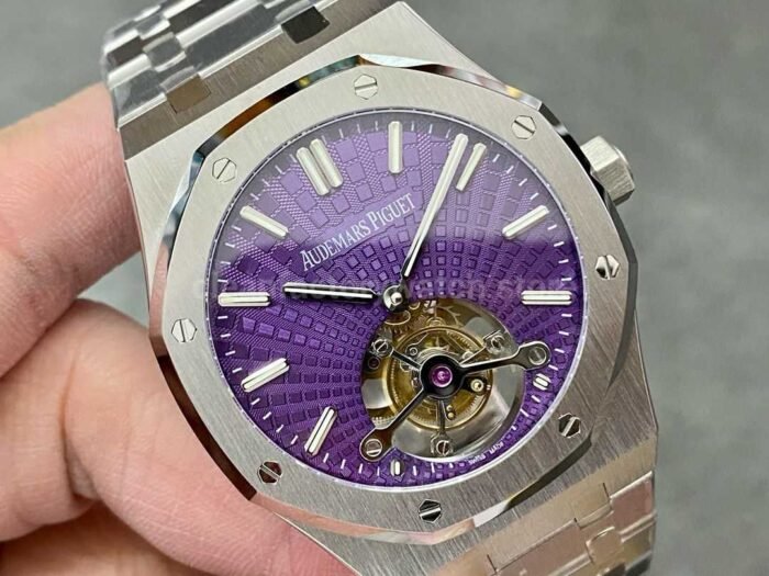 R8 Factory Audemars Piguet Royal Oak Tourbillon 26522ST.OO .1220ST.01 41mm Full Steel Purple 4 Super Clone Watch,Clean Factory Watch