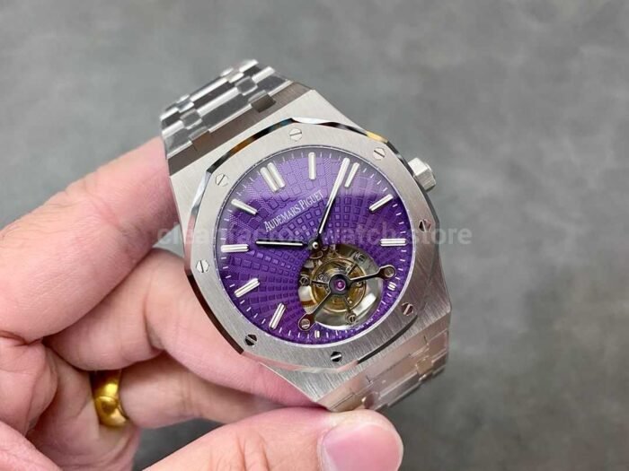R8 Factory Audemars Piguet Royal Oak Tourbillon 26522ST.OO .1220ST.01 41mm Full Steel Purple 6 Super Clone Watch,Clean Factory Watch