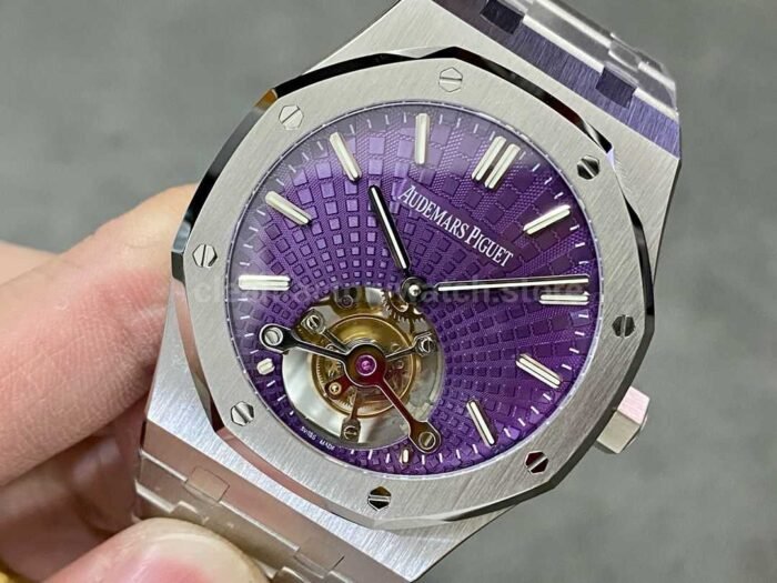 R8 Factory Audemars Piguet Royal Oak Tourbillon 26522ST.OO .1220ST.01 41mm Full Steel Purple 7 Super Clone Watch,Clean Factory Watch