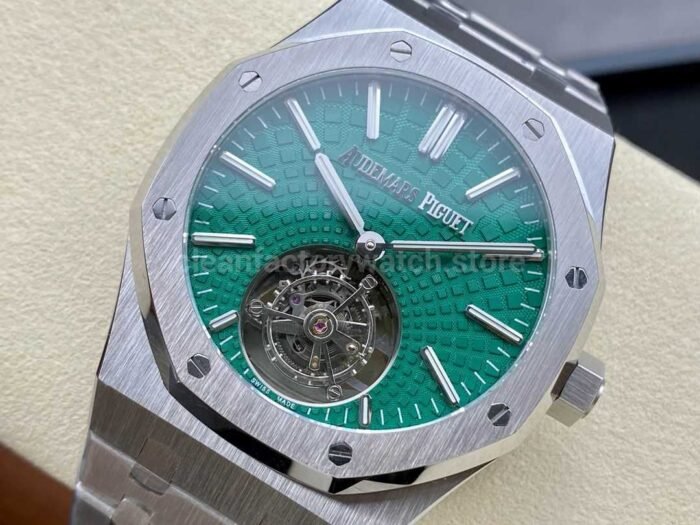 R8 Factory Audemars Piguet Royal Oak Tourbillon 26534TI.OO .1220TI.01 41mm Full Steel Green Di 4 Super Clone Watch,Clean Factory Watch